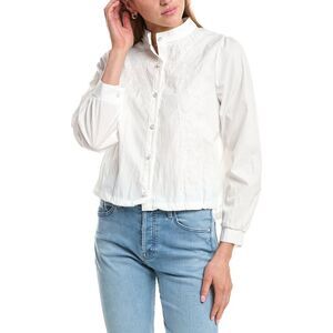 Colette Rose Womens  Lace Button Front Top, White